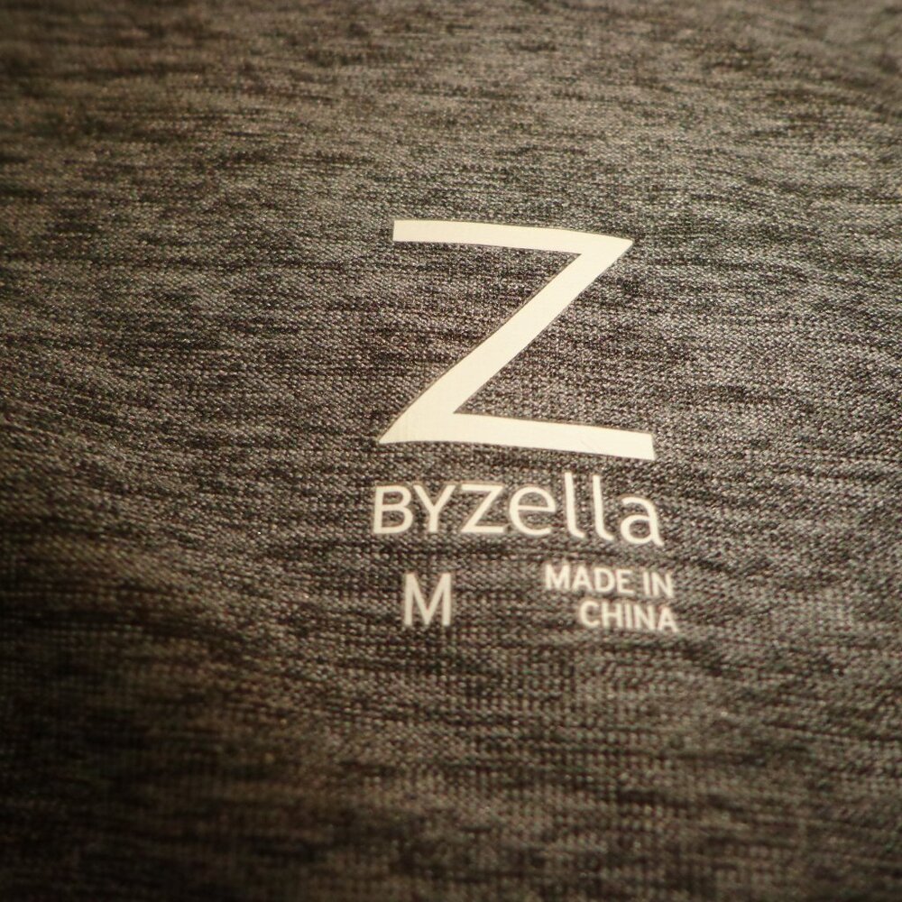 Z By Zella T-Shirt M Heather Charcoal Grey Cap Sleeves Surge Stitched Back Pleat - Picture 3 of 11